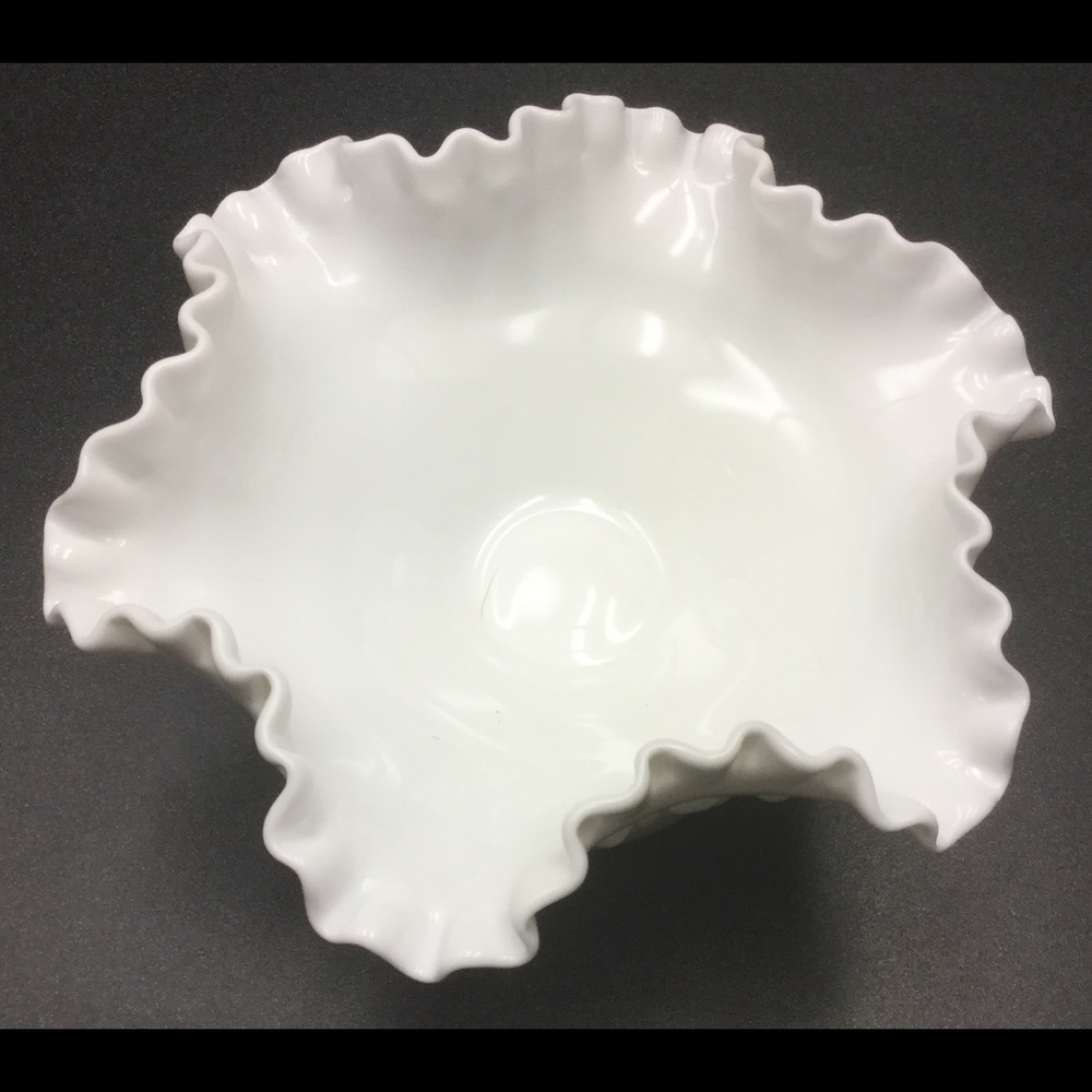 Fenton White Hobnail Pedestal Dish